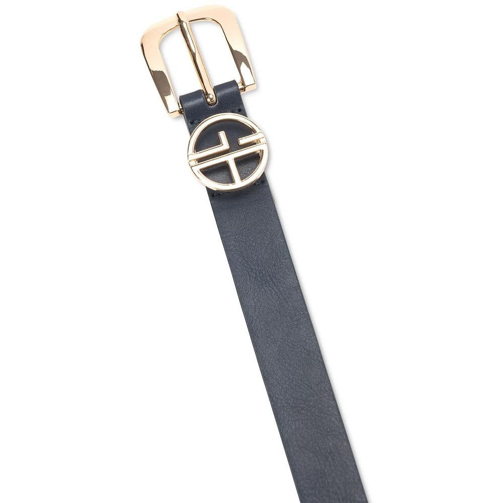 Giani Bernini Women's Designer Logo Keeper Belt Navy Small w 32" w1" - Picture 4 of 5